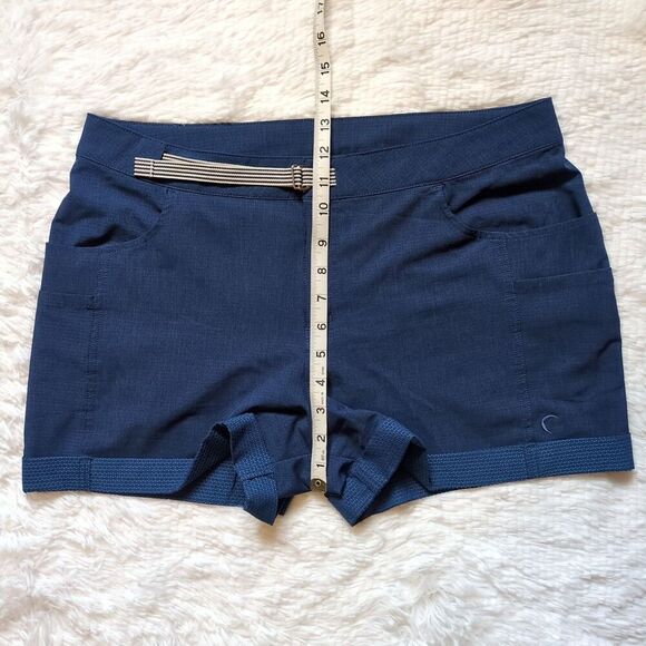 Zyia Active Blue Not Just A Trail Hiking Outdoor Shorts Size XL Cuffed Belted - Picture 6 of 10
